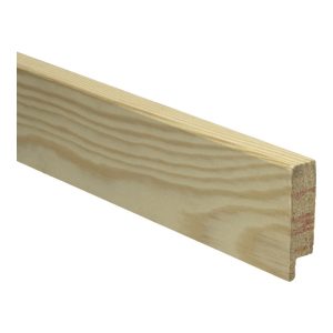 Rechte plint 15x54 mm massief Grenen