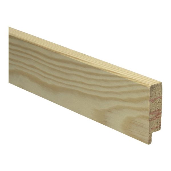 Rechte plint 15x54 mm massief Grenen