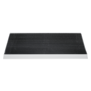 Luxe buitenmat zwart met zilver strip 50 x 80 cm