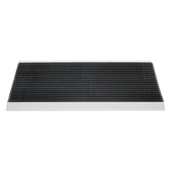 Luxe buitenmat zwart met zilver strip 50 x 80 cm